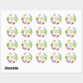 Sticker Rond Trois enfants Rex Dinosaur 3e fête d'anniversaire (Feuille)