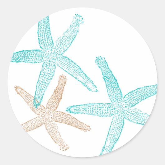 Sticker Rond Trois estampes à poisson étoilé (Devant)