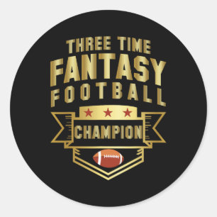 Sticker Rond Trois fois Champion de football Imaginaire Champ 3