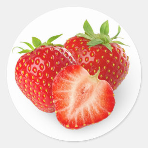 Sticker Rond Trois fraises