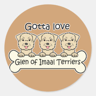 Sticker Rond Trois Glen de Terriers Imaaux