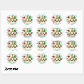 Sticker Rond Trois mignons Gnomes de Noël Festive Holiday (Feuille)