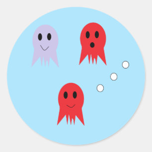 Sticker Rond Trois Petits Calamars