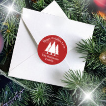 Trois Pins Arbres Rustique Noël Salutation