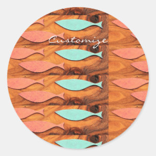 Sticker Rond Trois poissons Motif Thunder_Cove