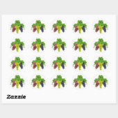 Sticker Rond Trois raisins (Feuille)