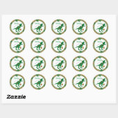 Sticker Rond Trois Rex Dinosaur 3e anniversaire (Feuille)
