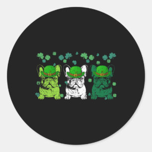 Sticker Rond Trois Saint-Patrick Trèfle Amoureux de chien Boule