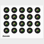 Sticker Rond Trois Shamrocks Leopard Buffalo Plaid St Patrick D (Feuille)