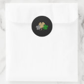 Sticker Rond Trois Shamrocks Leopard Buffalo Plaid St Patrick D (Sac)