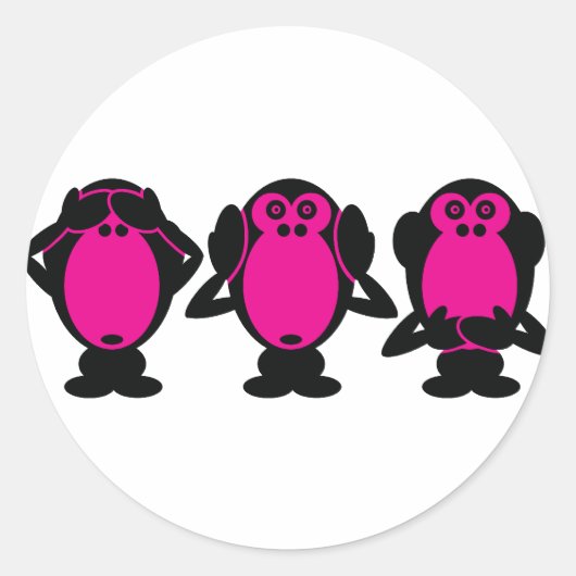 Sticker Rond Trois singes sages (Devant)