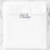 Sticker Rond Trois terriers West Highland White (Sac)