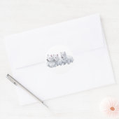 Sticker Rond Trois terriers West Highland White (Enveloppe)