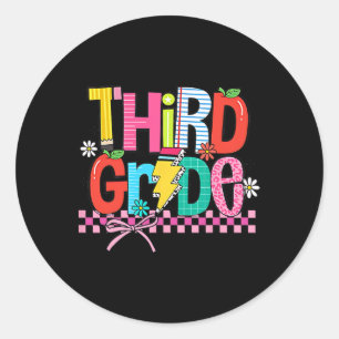 Sticker Rond Troisième année de retour à l'école 3e année Coque