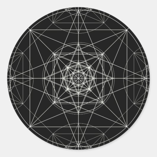 Sticker Rond Troisième dimension Géométrie sacrée (Devant)