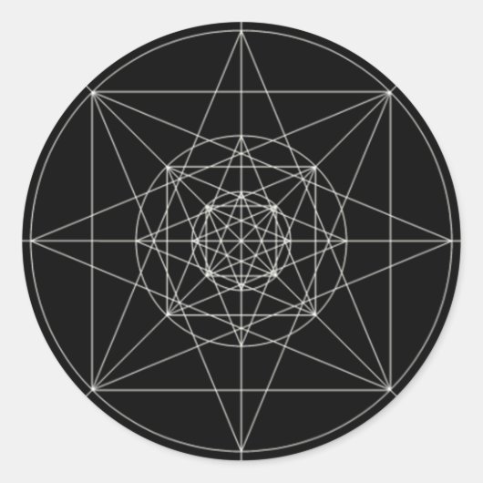 Sticker Rond Troisième dimension Géométrie sacrée (Devant)
