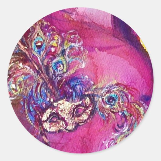 Sticker Rond TROISIÈME MASQUE/ Mascarade vénitienne (Devant)