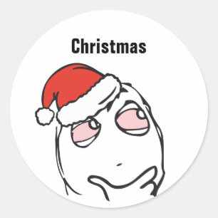 Sticker Rond Troll Le Me Memes pensée élevée ÉDITABLE noël