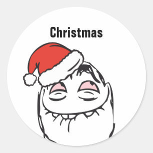 Sticker Rond Troll Le Me Memes réflexion mast EDITABLE noël