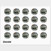 Sticker Rond Trolley de San Francisco (Feuille)