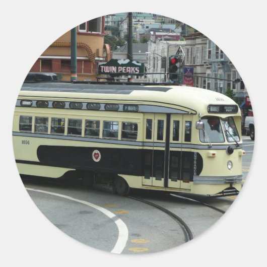 Sticker Rond Trolley de San Francisco (Devant)
