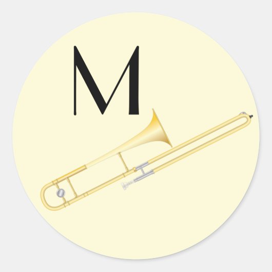 Sticker Rond Trombone Musician Band Enseignant (Devant)