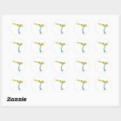Sticker Rond Trombone Stickman (Feuille)