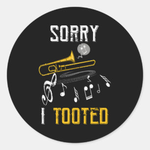 Sticker Rond Tromboniste de jazz Trombonist Marching Band Tromb