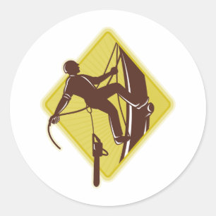 Sticker Rond tronçonneuse de chirurgien d'arbre d'arboriste