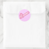 Sticker Rond tronçonneuse rose d'amour (Sac)