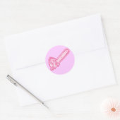 Sticker Rond tronçonneuse rose d'amour (Enveloppe)
