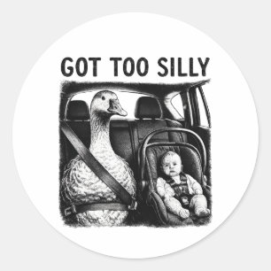 Sticker Rond Trop bête Canard Siège Auto Bébé Siège Auto Drôle 
