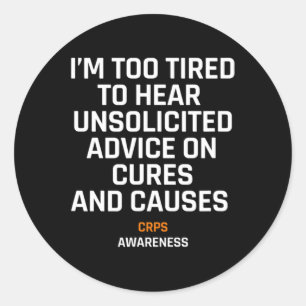 Sticker Rond Trop fatigué pour les avis non sollicités Les spéc