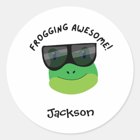 Sticker Rond Trop Génial (Devant)