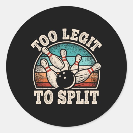 Sticker Rond Trop Léger Pour Fractionner Bowling Lover Bowler F (Devant)