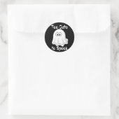 Sticker Rond "Trop mignon pour parler !" Halloween Ghost (Sac)