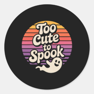 Sticker Rond Trop Mignonne Pour Parler Ghost Drôle Halloween Di