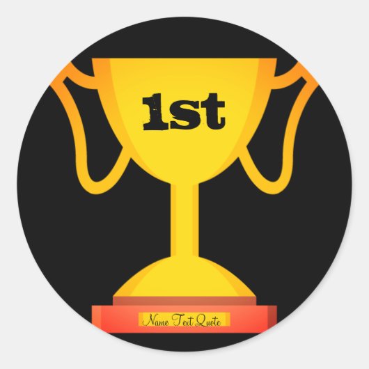 Sticker Rond Trophée de texte modèle Emoji (Devant)