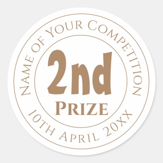 Sticker Rond Trophée du 2ème prix de la compétition (Devant)