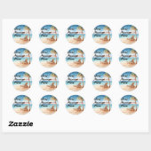 Sticker Rond Tropical Beach Party (Feuille)