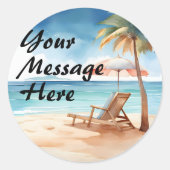 Sticker Rond Tropical Beach Party (Devant)