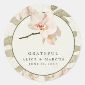 Sticker Rond Tropical Botanical Garden Wedding Thank You Favor (Devant)