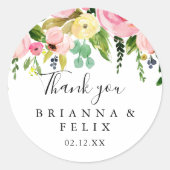 Sticker Rond Tropical Colorful Automne Merci Mariage Faveur (Devant)