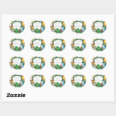 Sticker Rond Tropical Exotic bébé Baby shower de perroquets sau (Feuille)