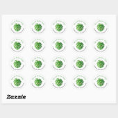 Sticker Rond Tropical Feuille Cool Vacances Adresse de retour (Feuille)