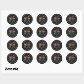 Sticker Rond Tropical Fleur de Crâne Halloween Mariage Douche (Feuille)
