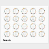 Sticker Rond Tropical Fleurs et Fleurs Mariage Douche (Feuille)