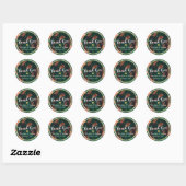 Sticker Rond Tropical Floral Gold Frame Mariage Merci Favoriser (Feuille)