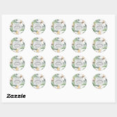 Sticker Rond Tropical Foliage Love & Good Vibes Mariage (Feuille)