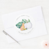 Sticker Rond Tropical Fox and White Citrouille Adresse de retou (Enveloppe)